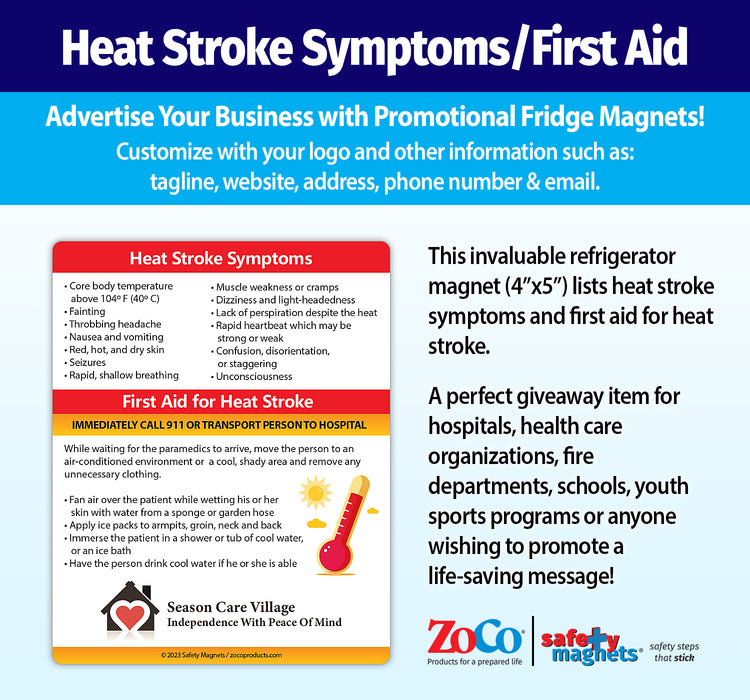 ZoCo - Heat Stroke Symptoms Custom Safety Magnets