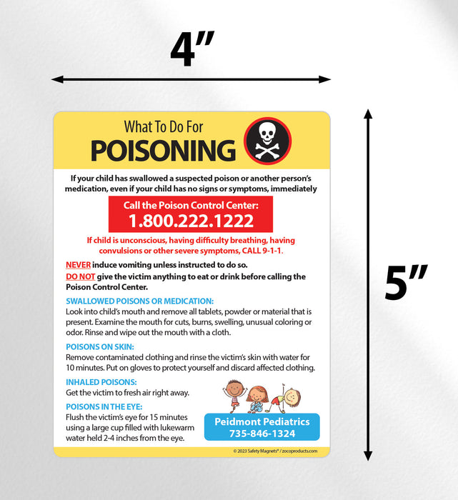 Poisoning First Aid Custom Safety Magnets — ZoCo Products