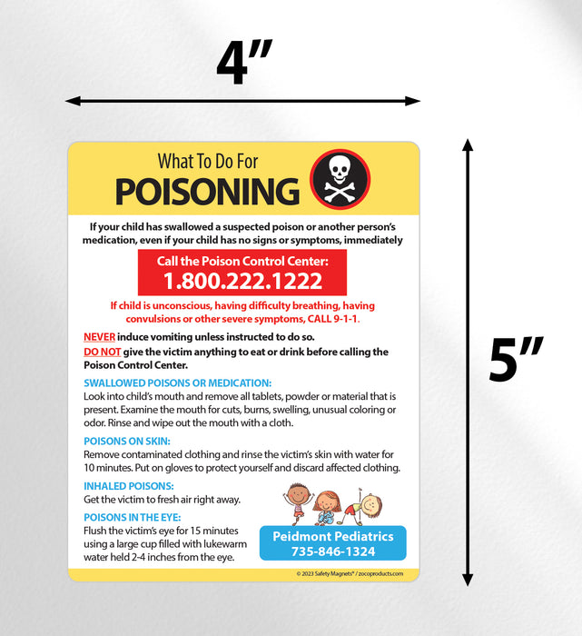 Poisoning First Aid Custom Safety Magnet by ZoCo Products 