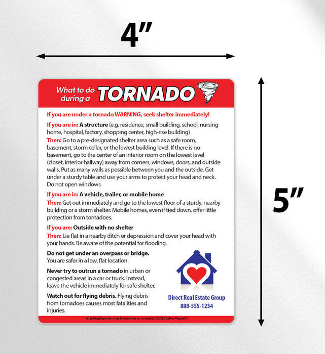 What to Do During a Tornado Custom Safety Magnet