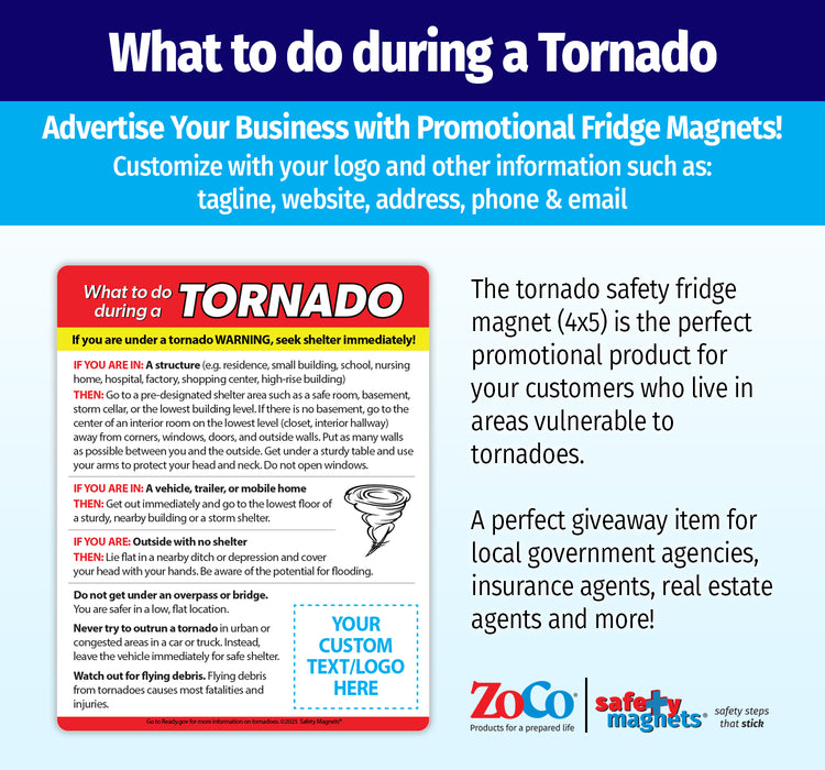 ZoCo - What to Do During a Tornado Safety Magnets