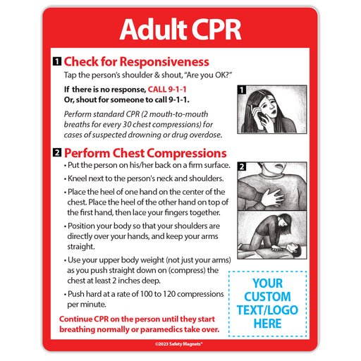 Adult CPR Magnet - 4x5 (Min Qty 100) - FREE Customization