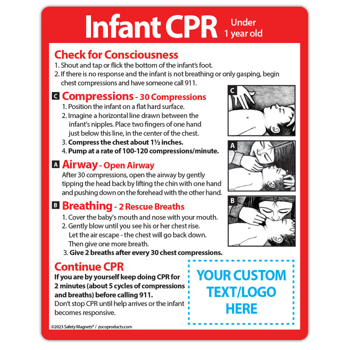 Infant CPR Magnet - 4x5 (Min Qty 100) - FREE Customization