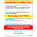 Heart Attack & Stroke Warning Signs Magnet - 4x5 (Min Qty 100) - FREE Customization