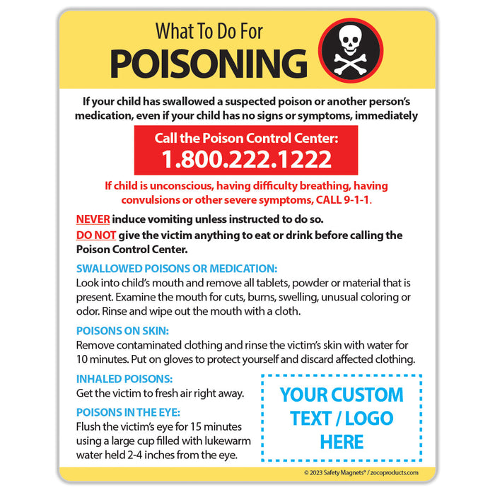 Poisoning First Aid Custom Safety Magnets — ZoCo Products