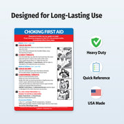 Choking emergency magnet showing infant, child and adult instructions