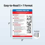 5 x 7 choking first aid Safety Magnet with illustrated response steps