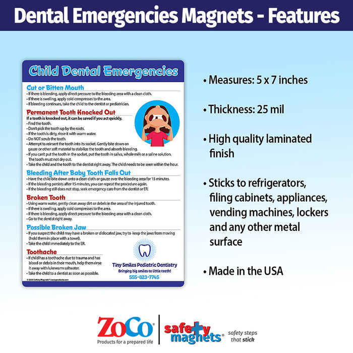 ZoCo - Kids Dental Emergencies - Custom Safety Magnets