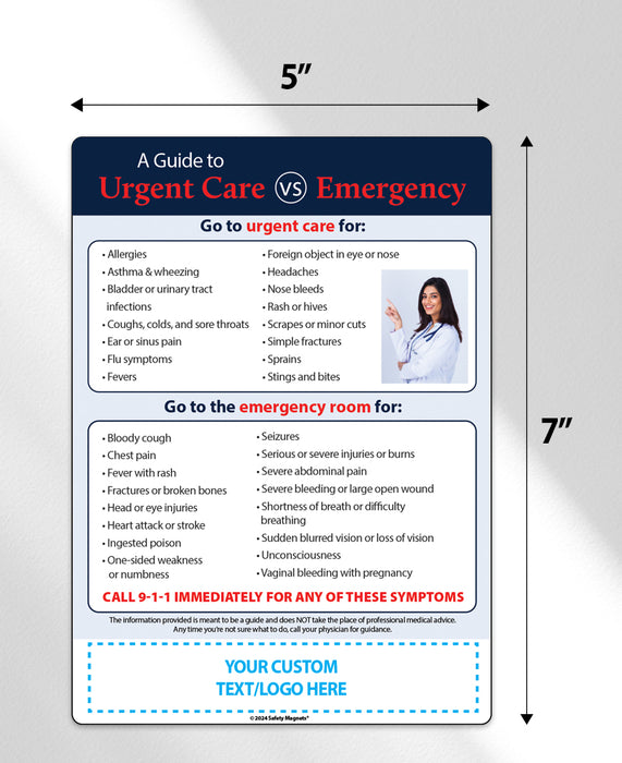Urgent Care or Emergency Room Magnets by Safety Magnets