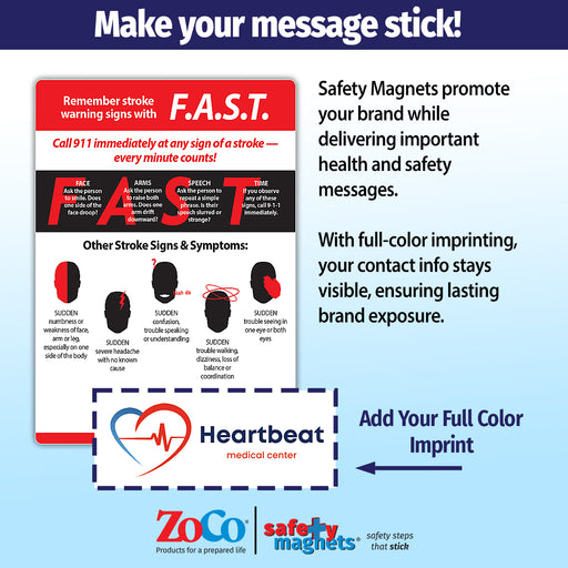 ZoCo - Stroke Warning Signs - Custom Safety Magnets