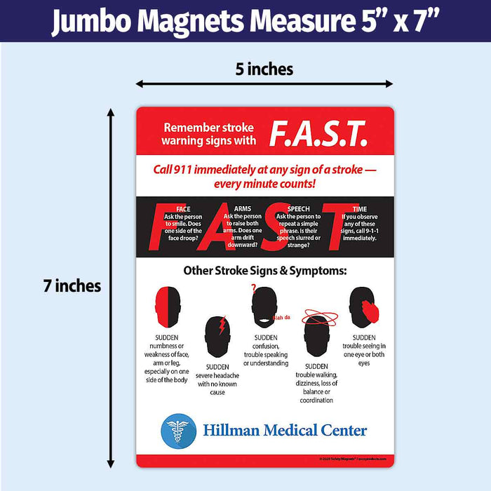 Safety Magnets - FAST Stroke Warning Signs Magnet - Add Your Imprint