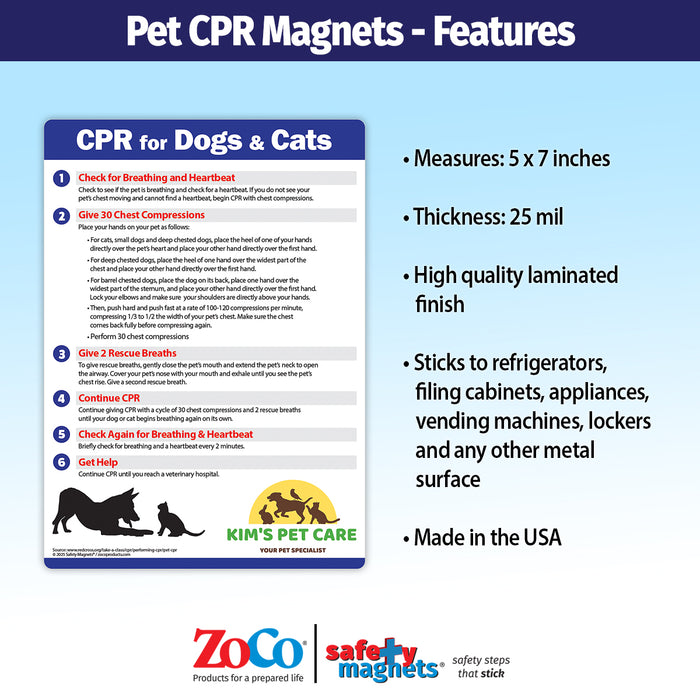 ZoCo - CPR for Dogs & Cats - Custom Safety Magnets 