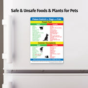 Safe and toxic foods and houseplants reference magnet for dogs and cats