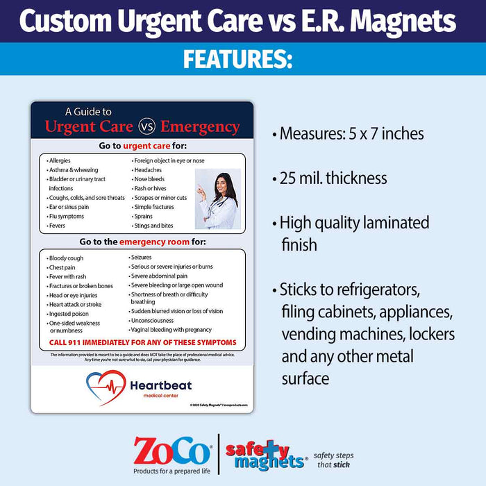 ZoCo - Urgent Care vs Emergency Room Custom Magnets