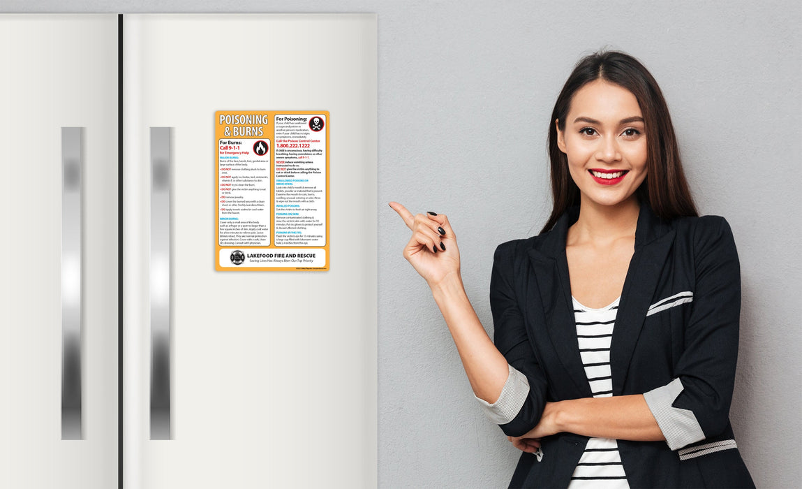 First Aid for Poisoning and Burns Custom Magnets - Add Your Imprint ...