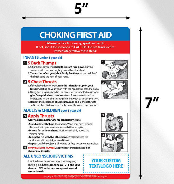 Choking First Aid Custom Magnets by ZoCo Products