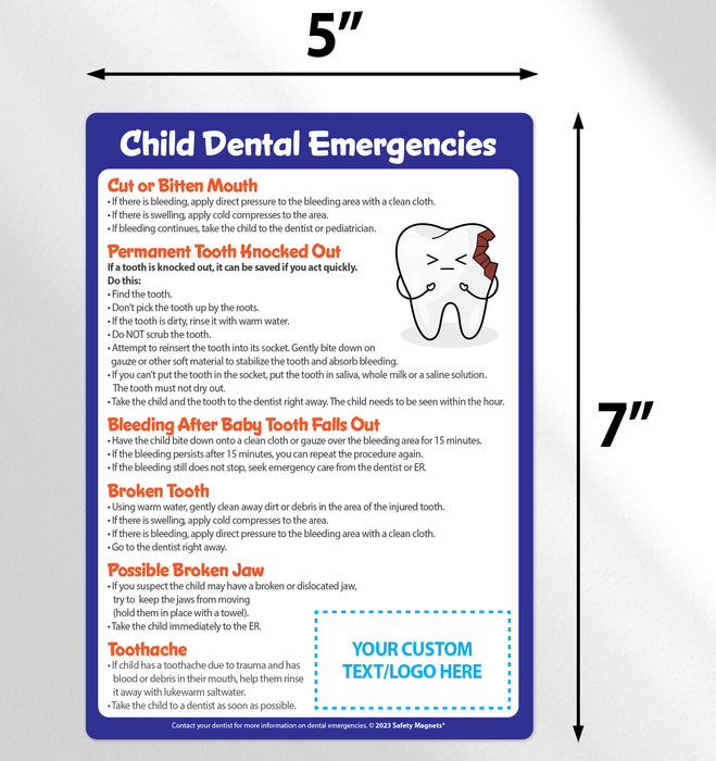 ZoCo Products - Kids Dental Emergencies Custom Magnets