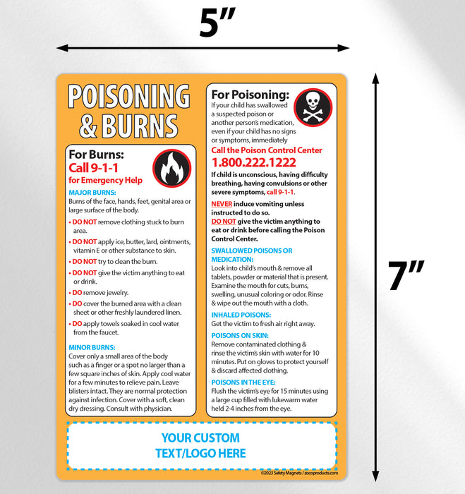First Aid for Poisoning and Burns Custom Magnet by ZoCo Products