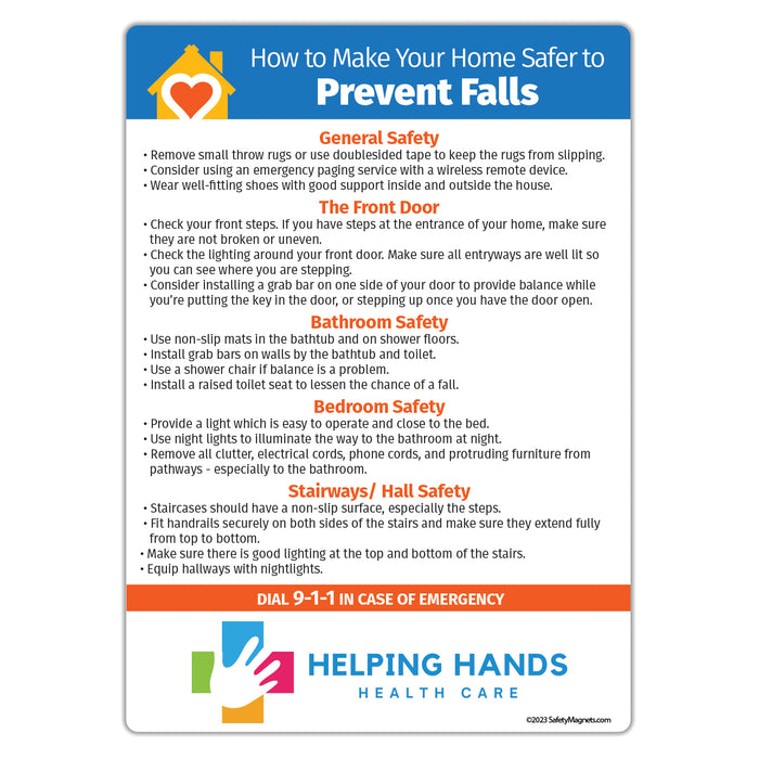 Prevent Falls in the Home Magnet - 5x7 (Min Qty 100)