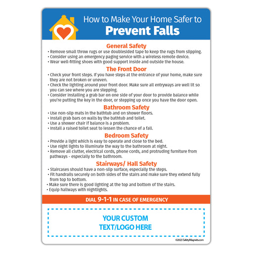 Prevent Falls in the Home Magnet - 5x7 (Min Qty 100)