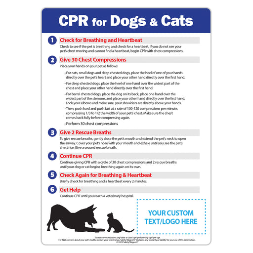 CPR for Dogs & Cats Magnet - 5x7 (Min Qty 100) - FREE Customization