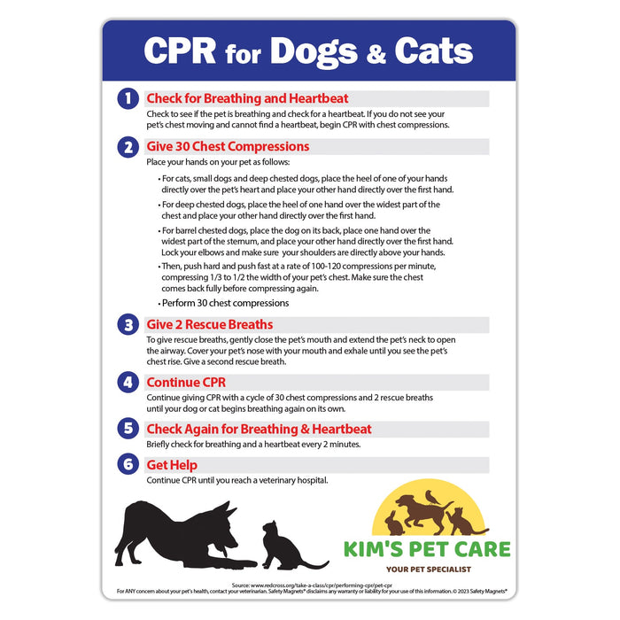 CPR for Dogs & Cats Magnet - 5x7 (Min Qty 100) - FREE Customization