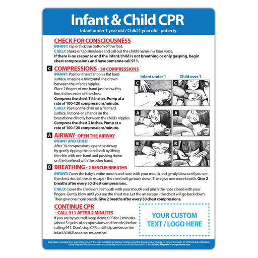 CPR for Infants and Children Magnet - 5x7 (Min Qty 100) - FREE Customization