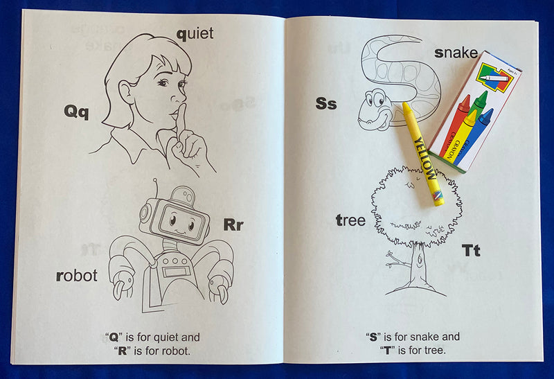 Fun With the Alphabet coloring book inside pages for kids