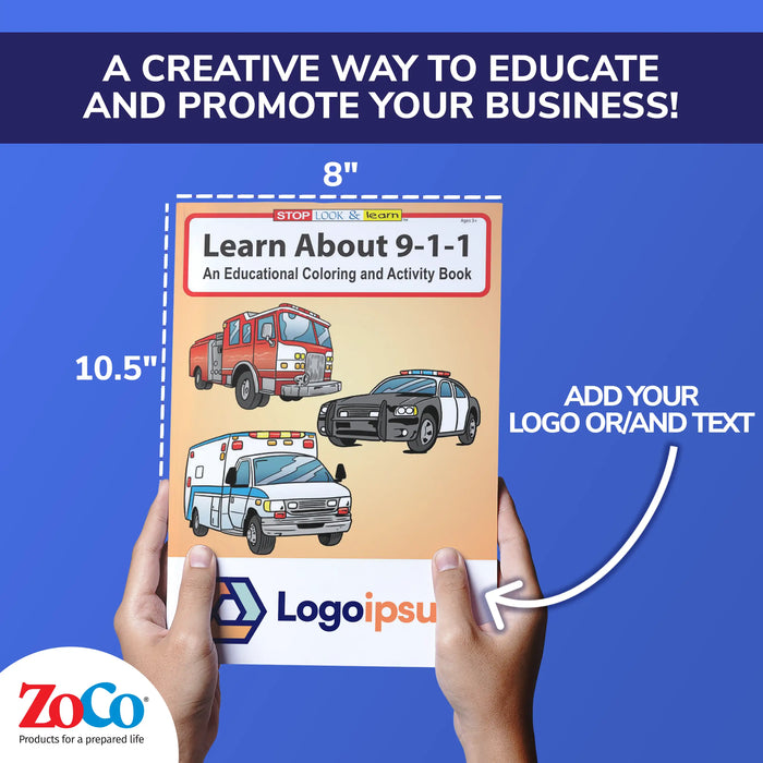 Learn About 911 - Kids Coloring & Activity Books - 8" x 10.5"