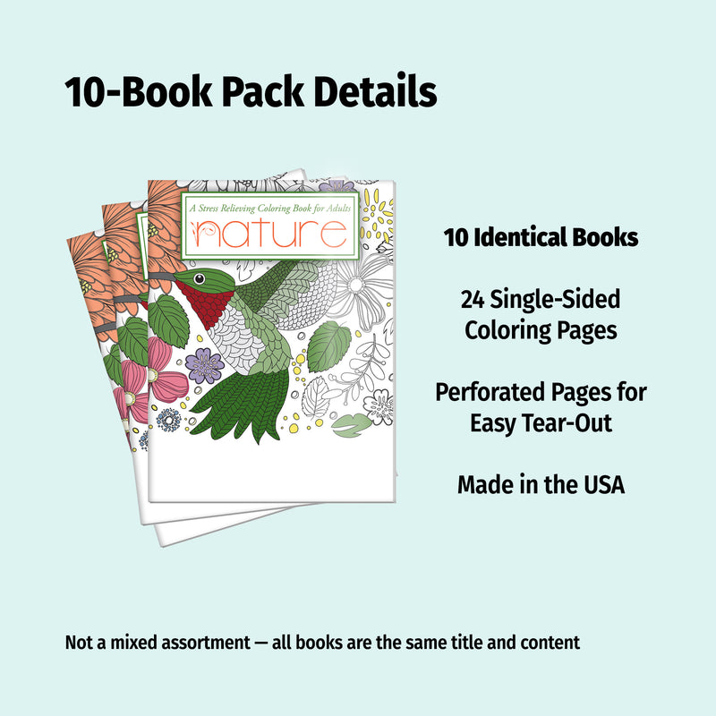 NATURE - Adult Stress Relieving Coloring Books in Bulk