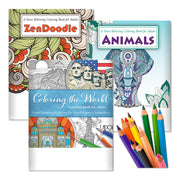 Adult Stress Relieving Coloring Books Gift Pack with Colored Pencils