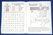 Traffic Safety coloring book inside activity pages
