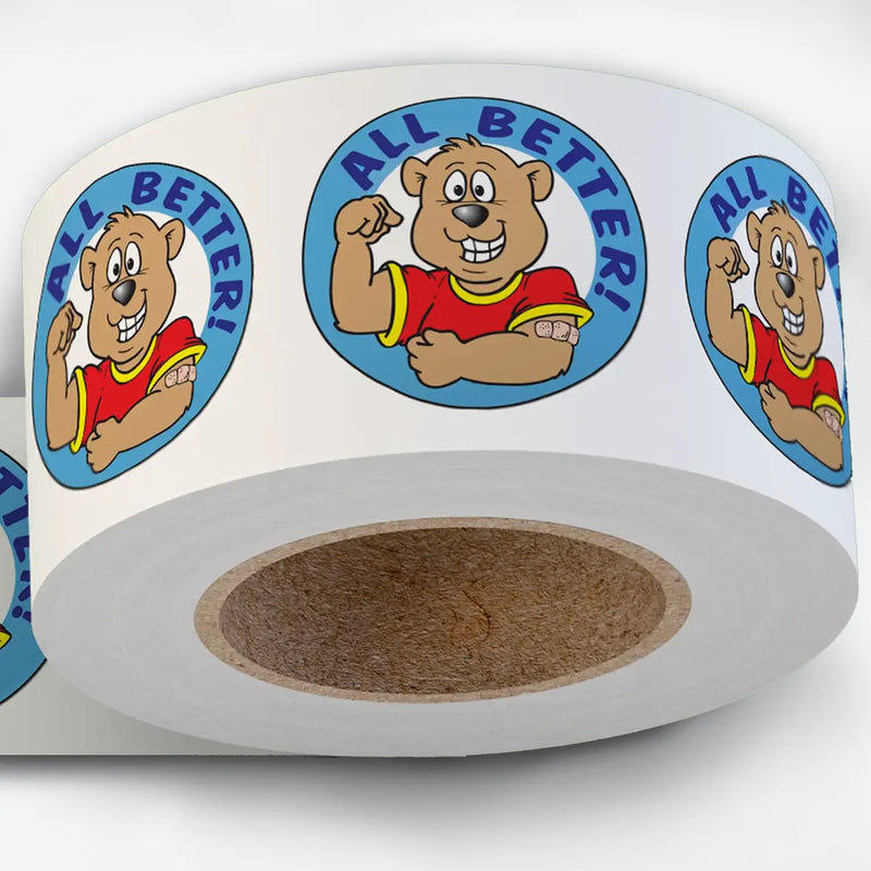 Bravery Message "All Better" Doctor Visits - Kids Stickers - 2" Round