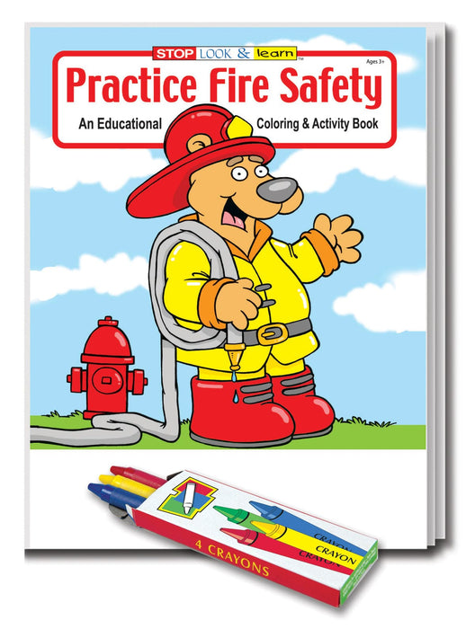 25 Pack - Practice Fire Safety Kid's Educational Coloring & Activity Books with Crayons
