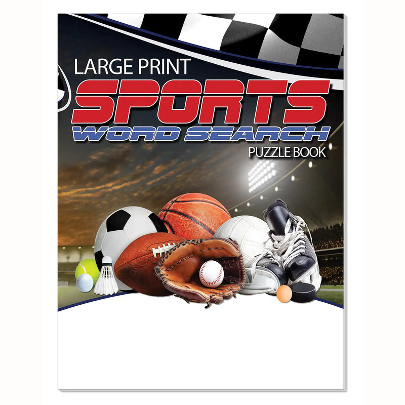 Large Print SPORTS Word Search Puzzle Books - 8" x 10.5"