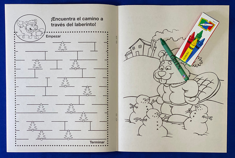 Spanish holiday coloring and activity book for children