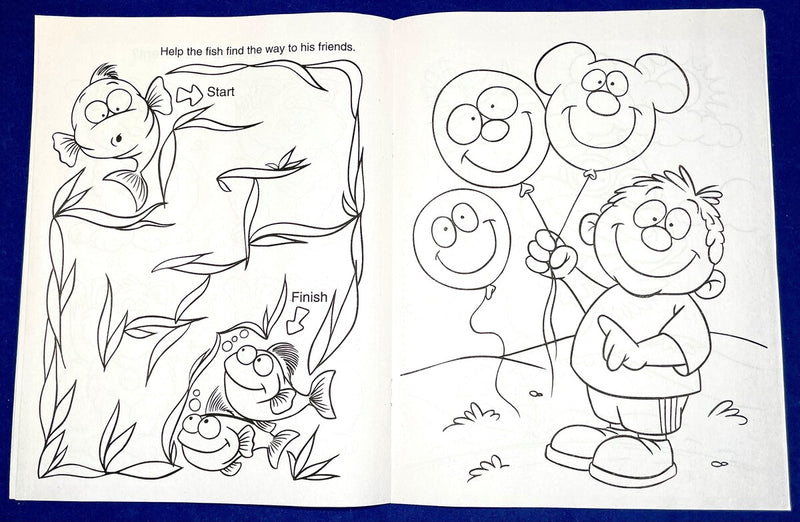Inside pages of Coloring Friends kids coloring and activity book
