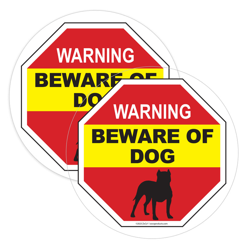 Beware of Dog Warning - Inside Window Cling - 5x5 inches