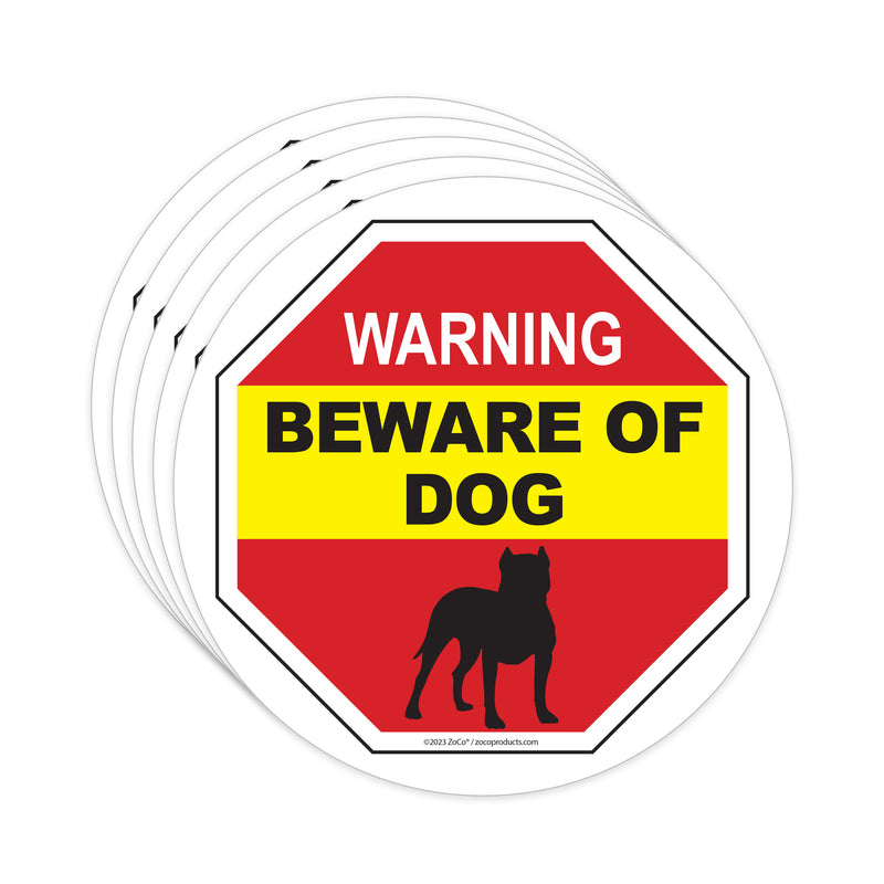 Beware of Dog Inside Window Decals 6-Pack