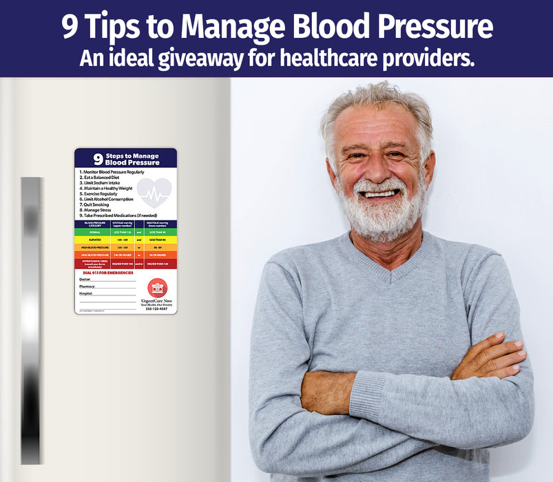 ZoCo - Managing Blood Pressure Laminated Card w/ Magnet & Marker - Custom Safety Magnets