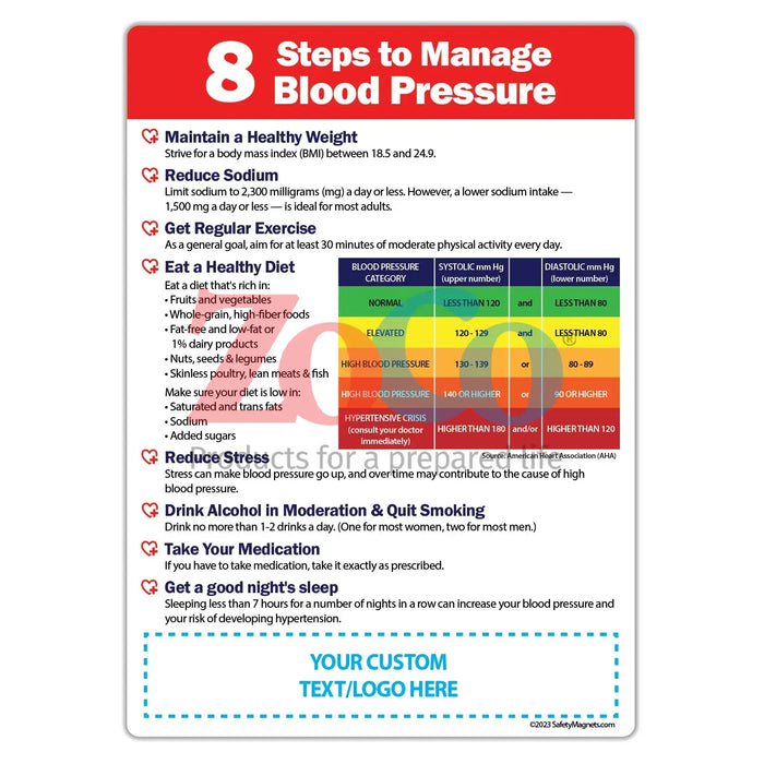 Managing Blood Pressure - Magnet - (Min.Qty 100)