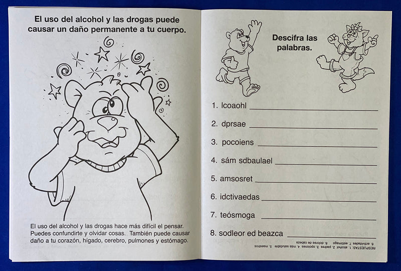 Spanish say no to drugs coloring and activity book for children
