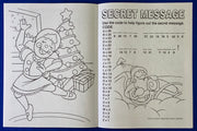 Christmas kids coloring book inside pages with holiday activity