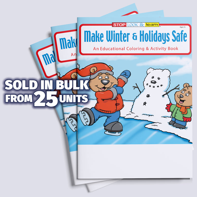 Make Winter and Holidays Safe - Kids Coloring & Activity Books - 8" x 10.5"