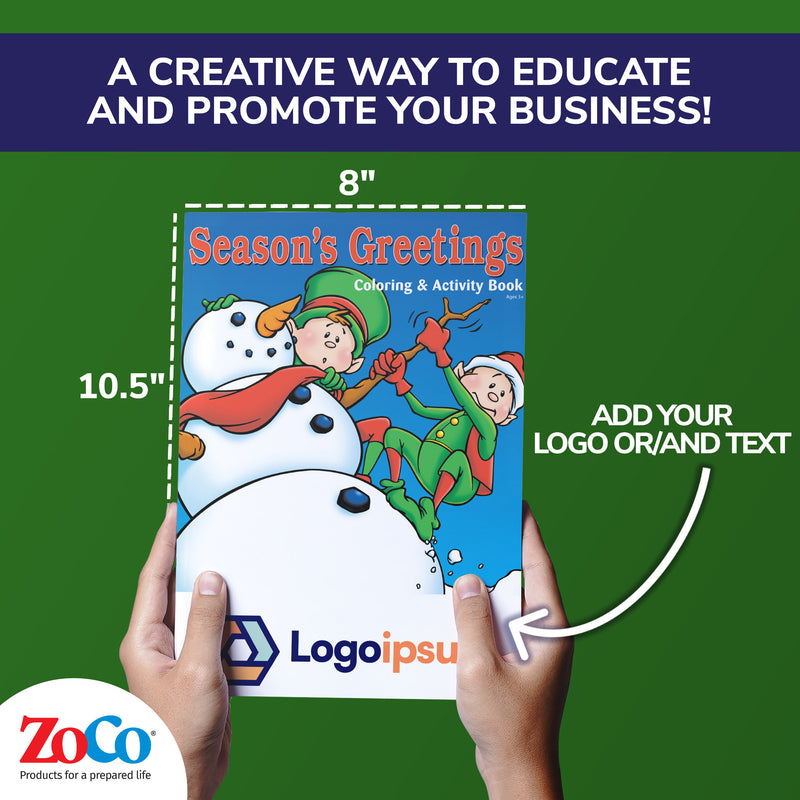 Season's Greetings - Kids Coloring & Activity Books - 8" x 10.5"