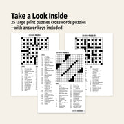 Three crossword puzzles with answer keys on a white background