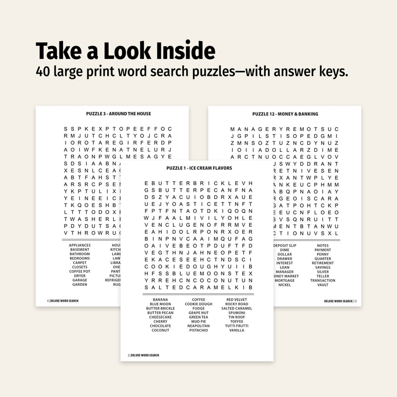 Senior Activity Books for Low Vision, Nursing Homes & Assisted Living