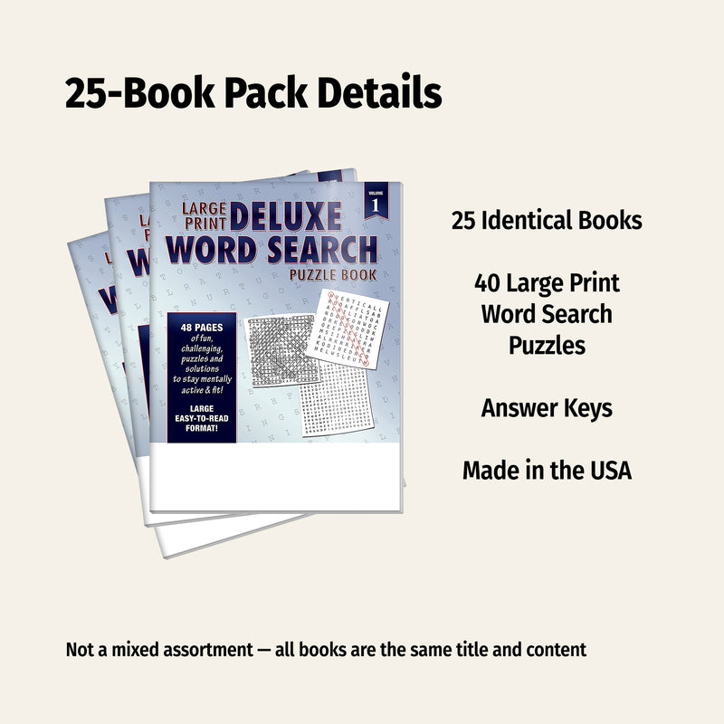 Large Print Word Search Puzzle Books Bulk 25 Pack