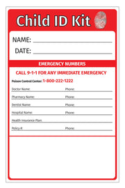 Child ID & Fingerprint Kits - Min Qty 100 - Add Your Imprint