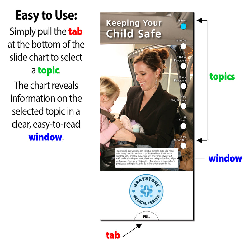 Keeping Your Child Safe Custom Slide Charts - 3.75 x 8.5 - Min Qty 250